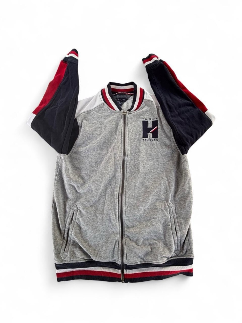 Tommy Hilfiger Grey Jacket with Navy & Red Trim
